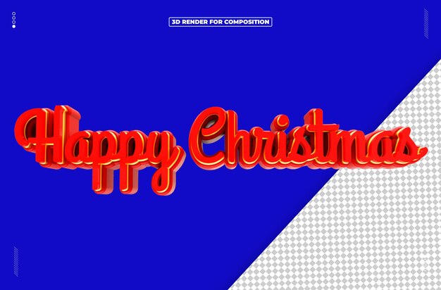 Objeto renderizado en 3D Feliz Navidad