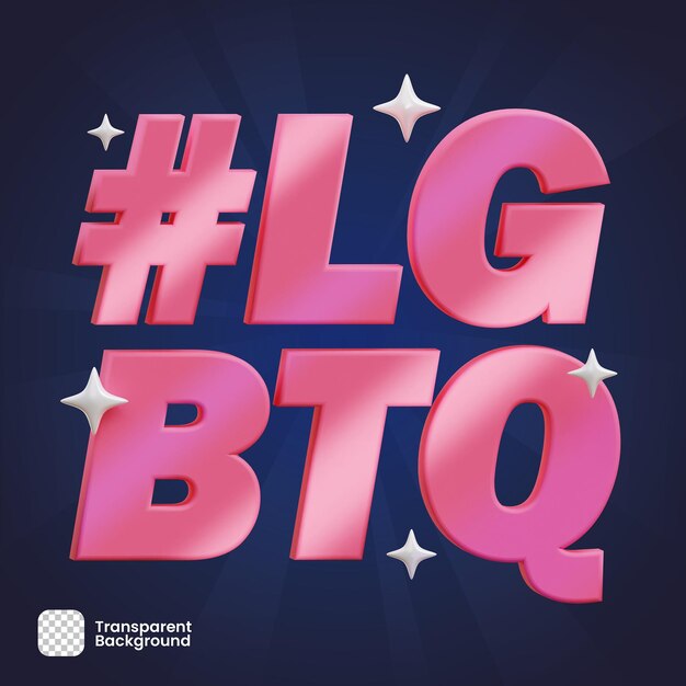 Objeto de renderizado 3D Hashtag LGBTQ PNG Transparente PSD Premium