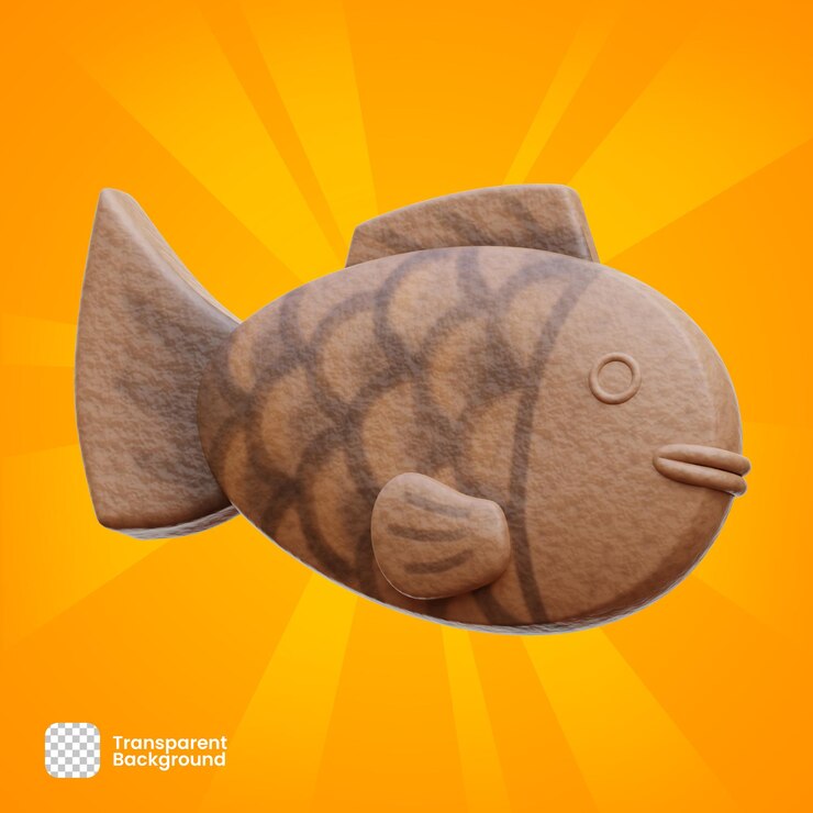 PSD objeto de renderizado 3d japonés taiyaki png transparente psd premium psd premium