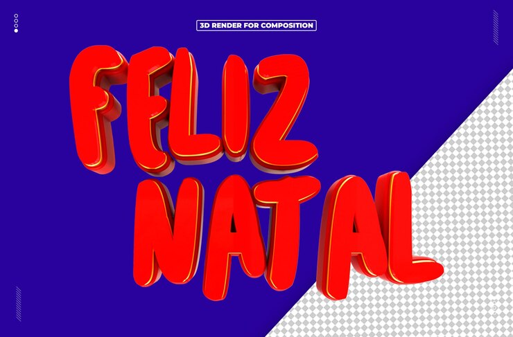 PSD objeto renderizado em 3d feliz natal