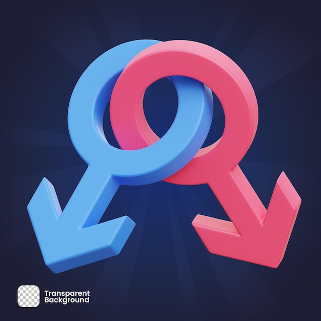 Objeto de representación 3D LGBTQ Gay Homosexual Símbolo PNG Transparente PSD Premium