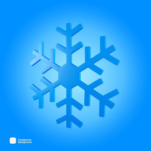 Objeto de representación 3D PSD de ilustración de copo de nieve