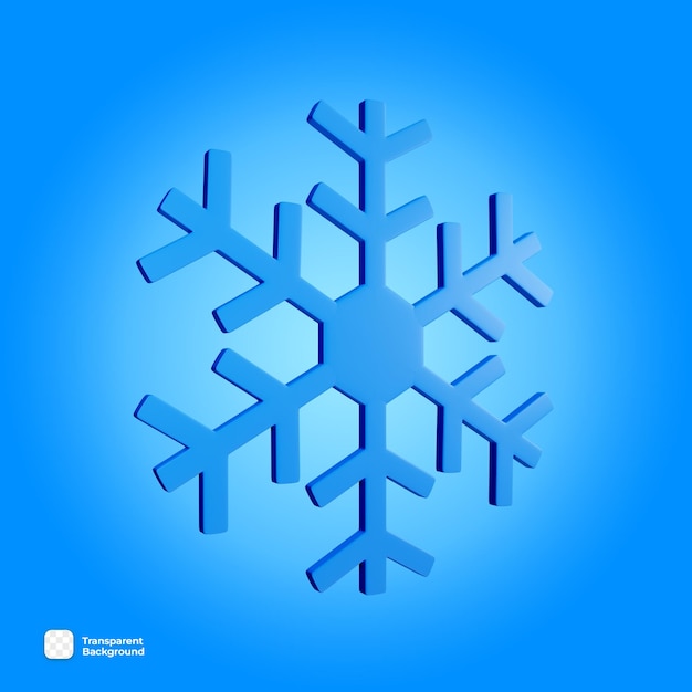 Objeto de representación 3D PSD de ilustración de copo de nieve