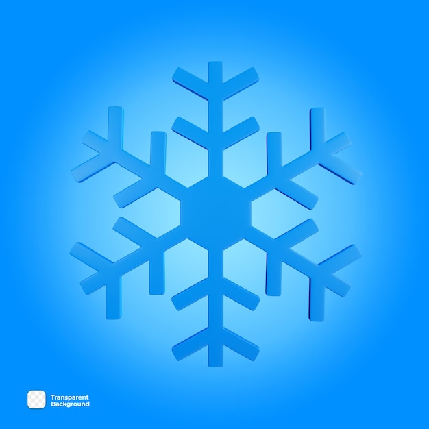 Objeto de representación 3D PSD de ilustración de copo de nieve