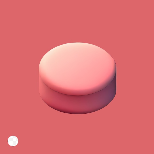 Un objeto rosa con la palabra "on it" en la parte superior.
