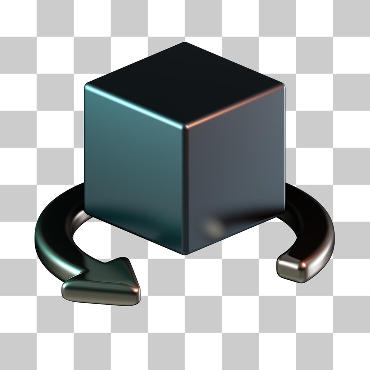 PSD objeto rotar icono 3d