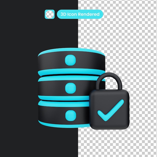 PSD objeto de seguridad de datos de ilustración 3d