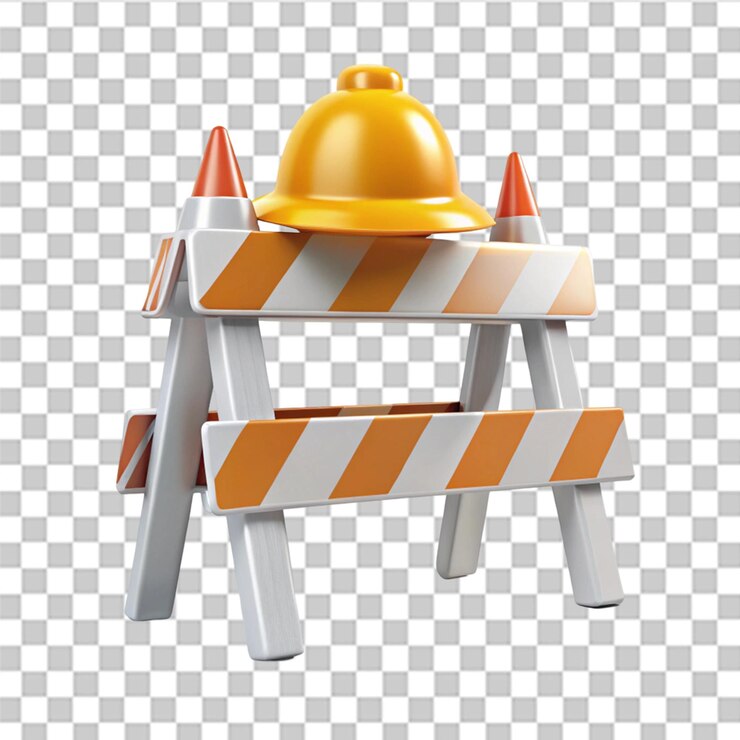 PSD objeto simple 3d en construcción aislado sobre un fondo transparente