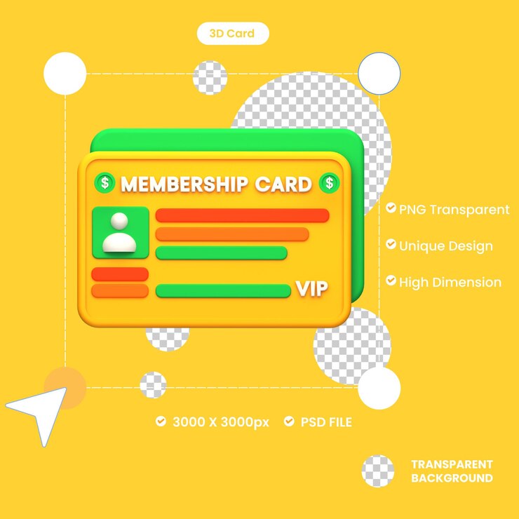 PSD objeto de tarjeta de miembro de icono 3d