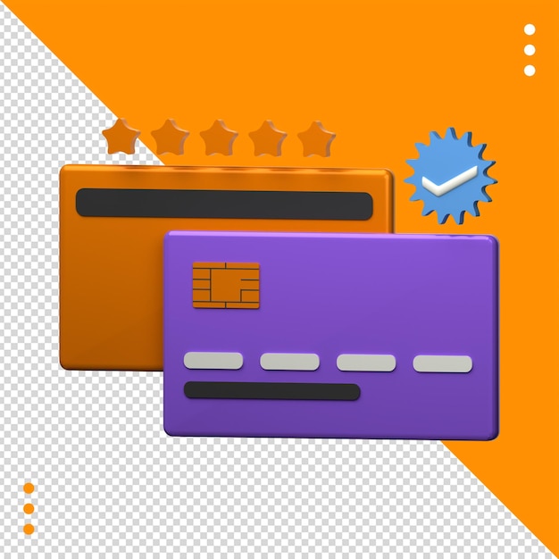 Objeto de tarjeta de pago de icono 3d