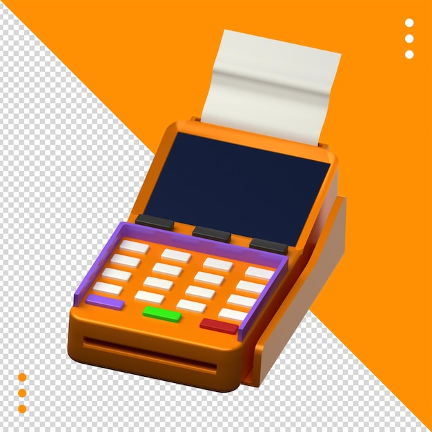 PSD objeto de terminal de pago de icono 3d