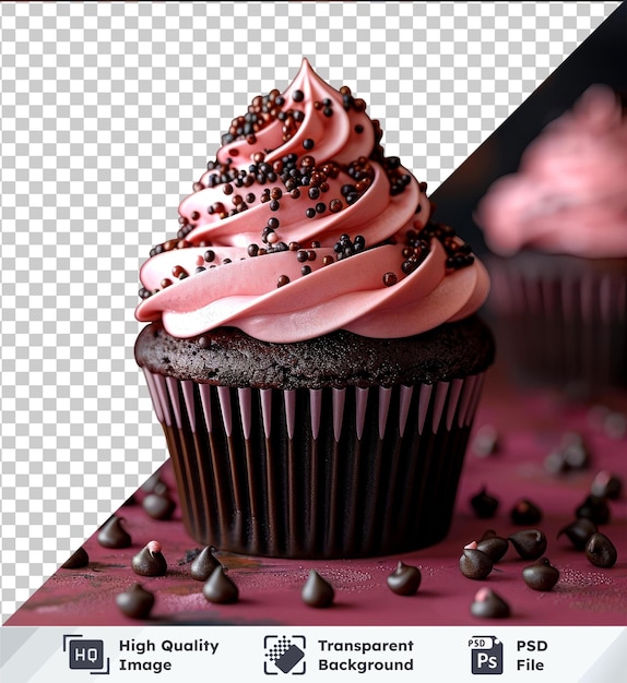 PSD objeto transparente cupcake de chocolate png clipart sem fundo