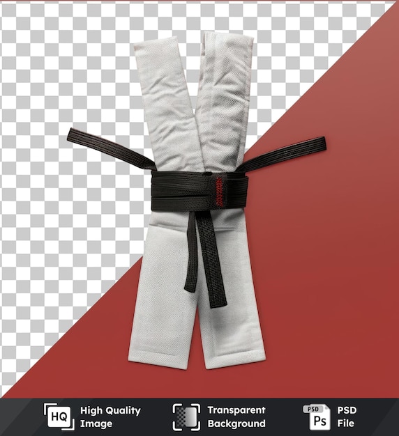 PSD objeto transparente fotográfico realista cinturón negro de instructor de karate