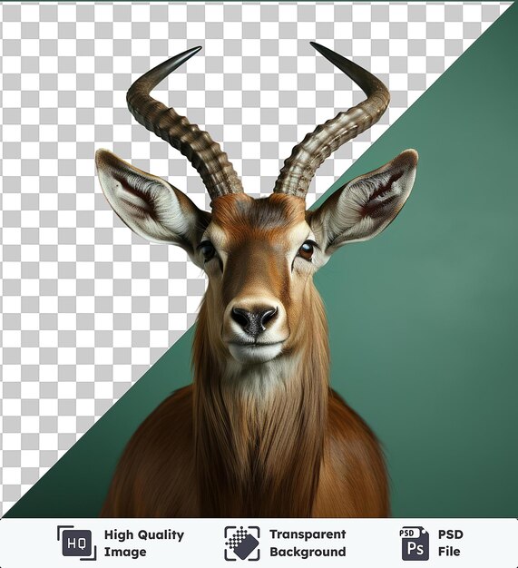 Objeto transparente fotográfico realista taxidermista animal montado el antílope