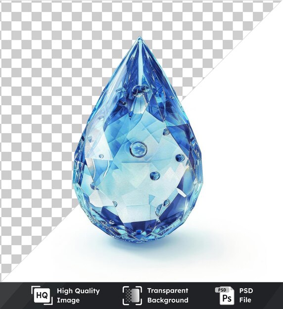 PSD objeto transparente gotas de água cristalinas símbolo vetor gota de água azul claro em um fundo isolado