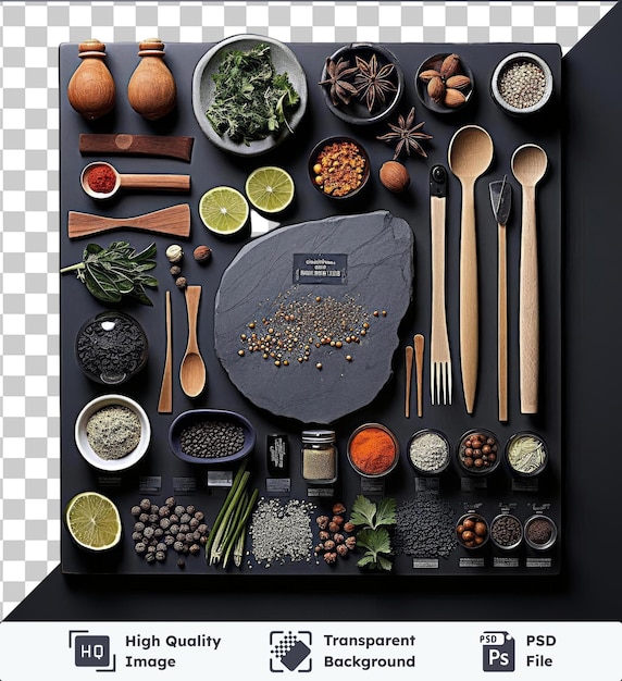 PSD objeto transparente gourmet cocina indonesia establece el arte de la cocina