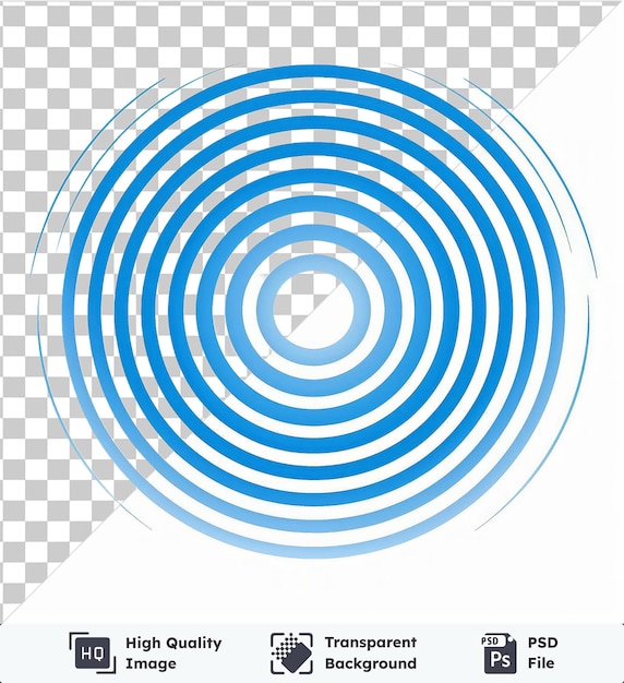 PSD objeto transparente líneas de campo magnético símbolo vectorial azul polar en un fondo aislado
