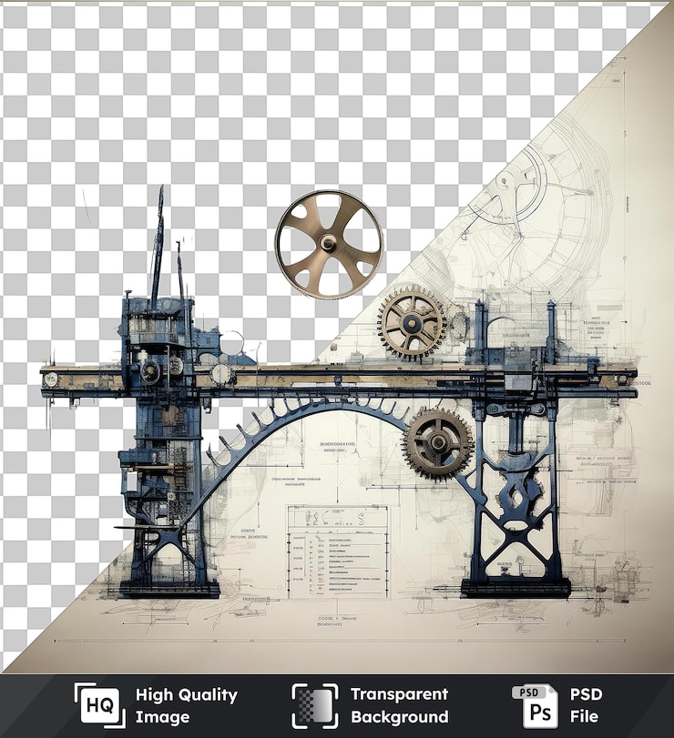 PSD objeto transparente planos fotográficos realistas del ingeniero del puente