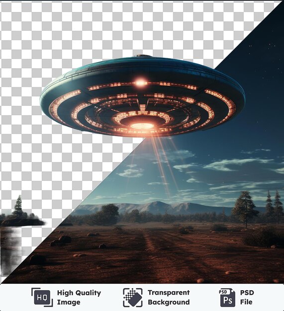 PSD objeto transparente ufólogo fotográfico realista _ s avistamento de ufo