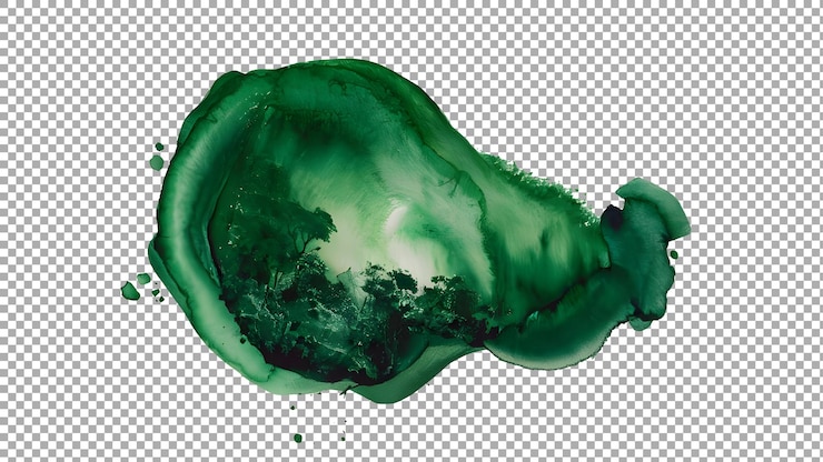 PSD un objeto verde con una sustancia verde en él