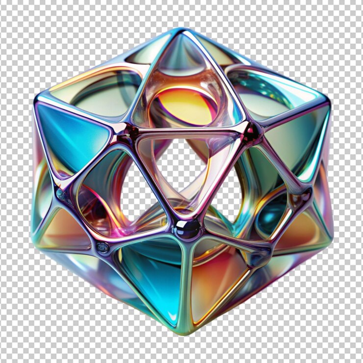 PSD objeto de vidrio 3d de forma abstracta