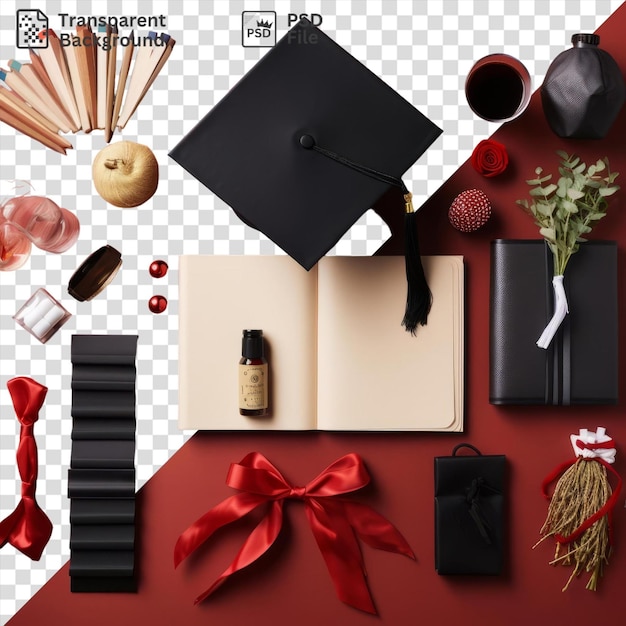 Objetos de sucesso acadêmico elegantes objetos de graduação limpos objeto de fundo isolado