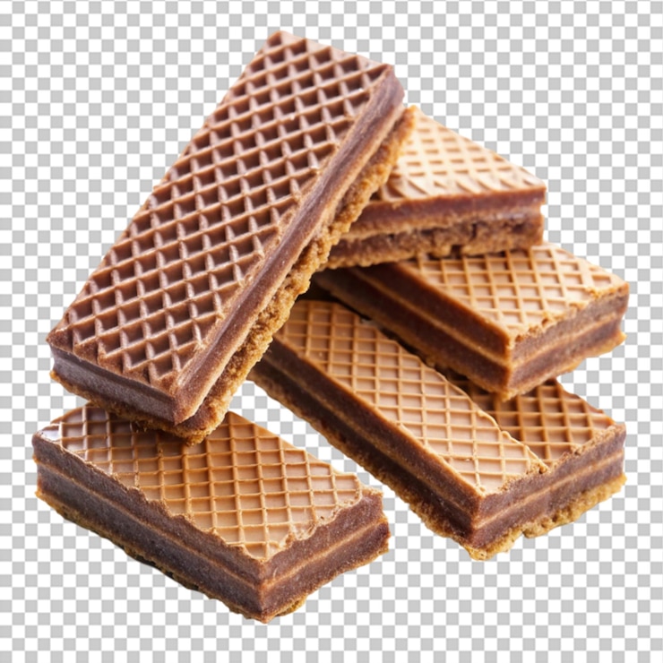 PSD obleas con chocolate en fondo blanco comida él