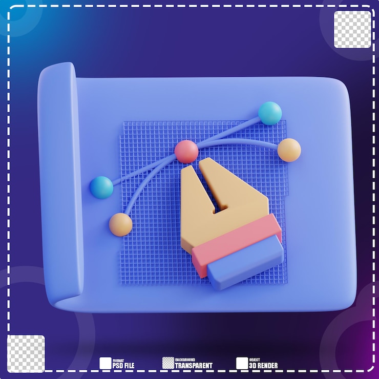 PSD obra de arte de ilustración 3d y pentool 2