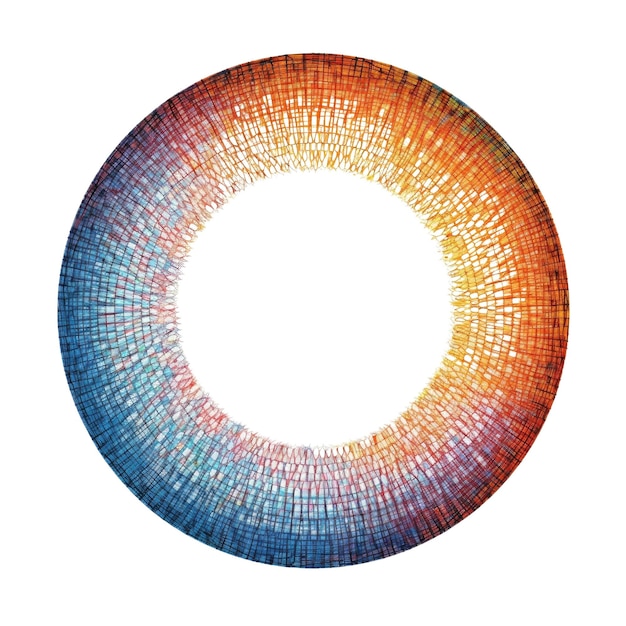 Obra de arte moderna simple y simétrica de colores vivos en forma geométrica AIG35