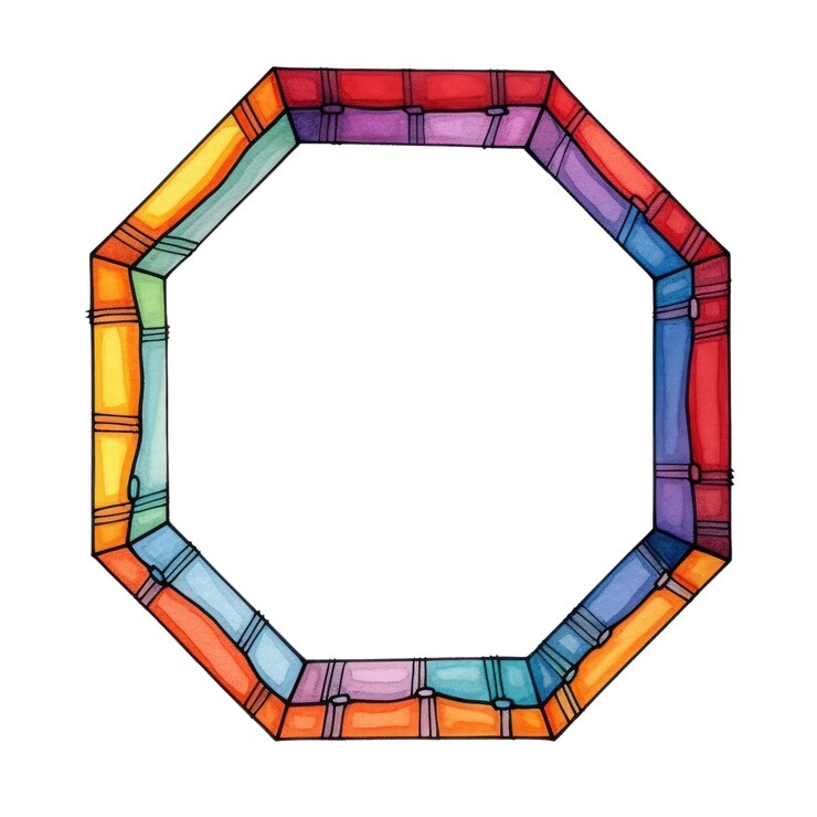 PSD obra de arte moderna simples e simétrica de cores vivas em forma geométrica aig35