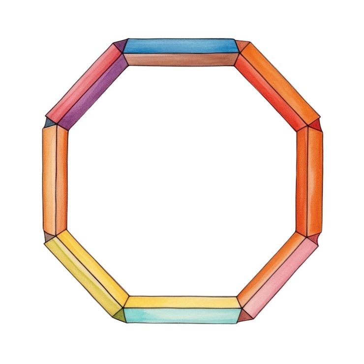 PSD obra de arte moderna simples e simétrica de cores vivas em forma geométrica aig35