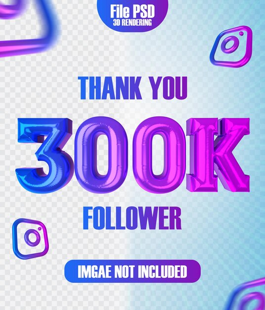 Obrigado, 300 mil seguidores de renderização 3D