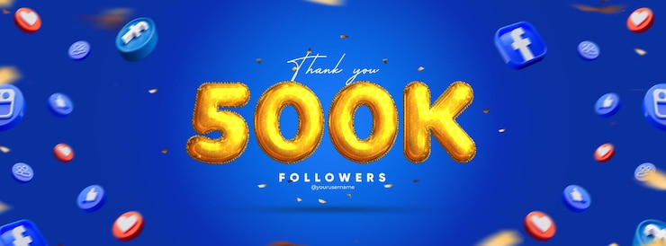 PSD obrigado por 500k banners de mídia social para amigos e seguidores no facebook