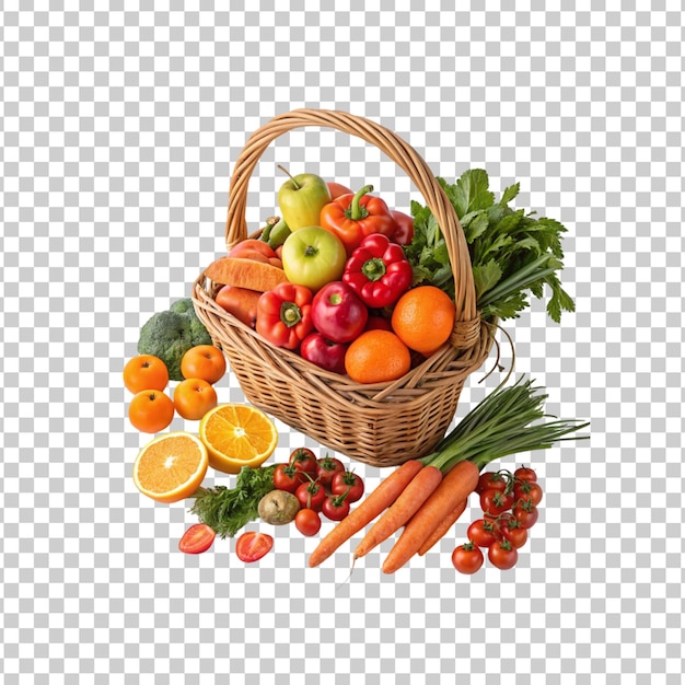 Obst- und Gemüsekurv Szenen durchsichtiger Hintergrund