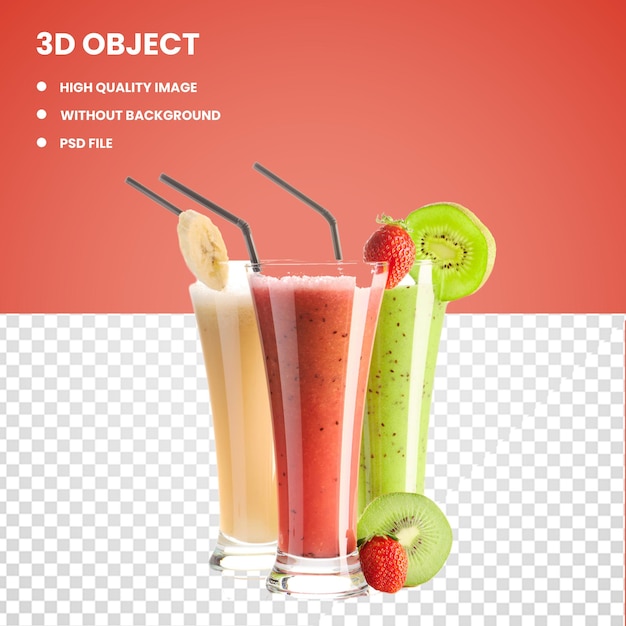 Obstsaft in 3d