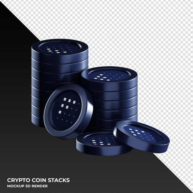 Obtener ai FET monedas pilas cryptocurrency 3D Render ilustración