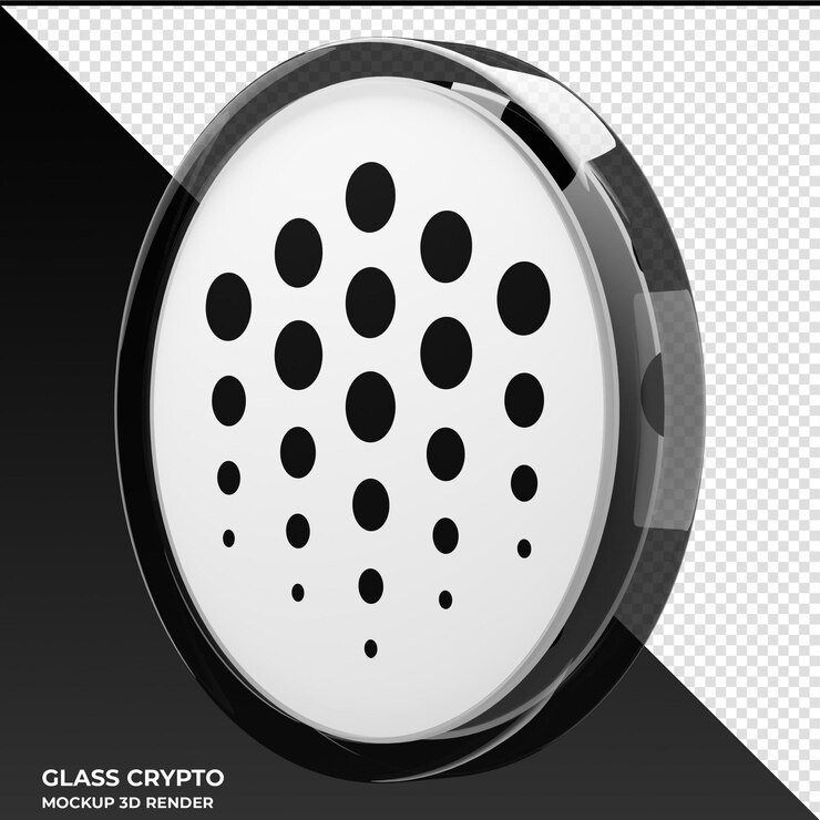 PSD ocean protocol ocean glass crypto coin ilustración 3d