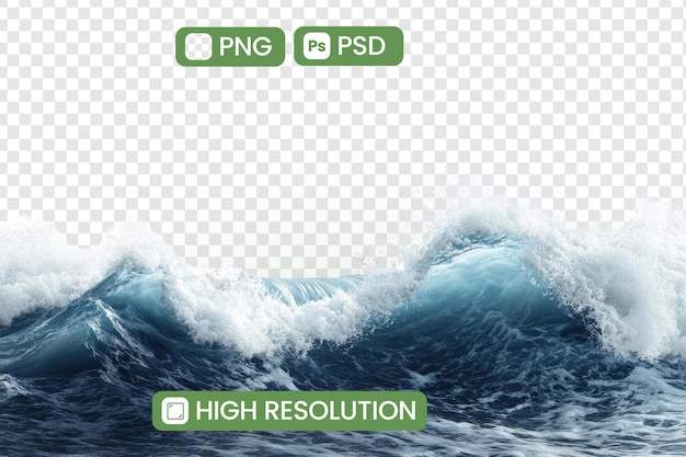 Ocean Waves Crashing HighResolution PNG PSD Downloads para projetos de design com texturas de água impressionantes Ideal para fundos e recursos gráficos Perfeito para visuais criativos Download gratuito