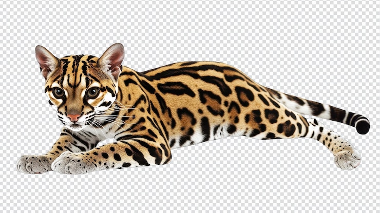 PSD ocelotes aislados en un fondo transparente imágenes impresionantes para proyectos de conservación y educación de la vida silvestre