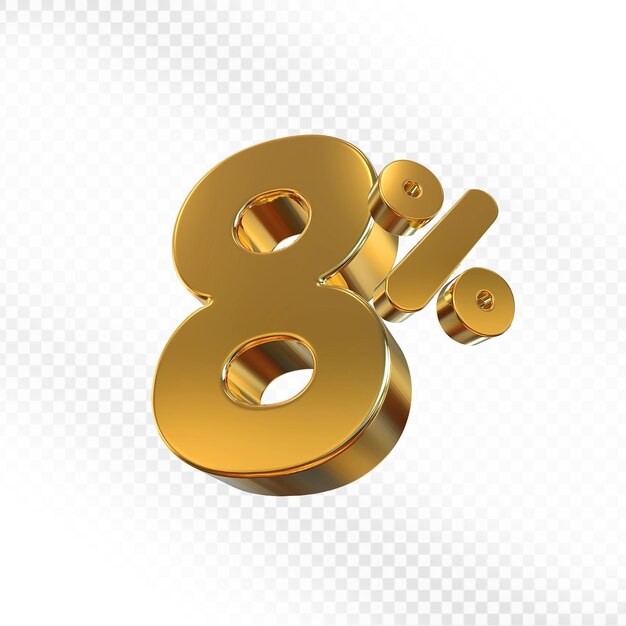 Ocho por ciento de oro ofrece descuento de 3d