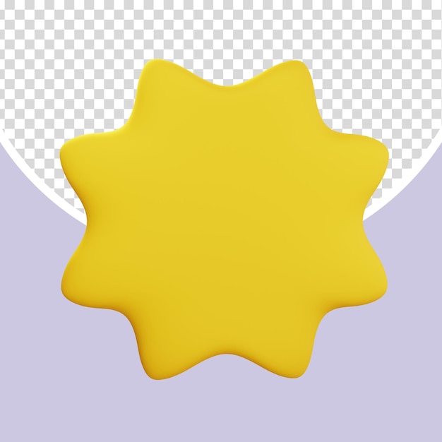 PSD ocho puntos octagram star en yellow 3d art render