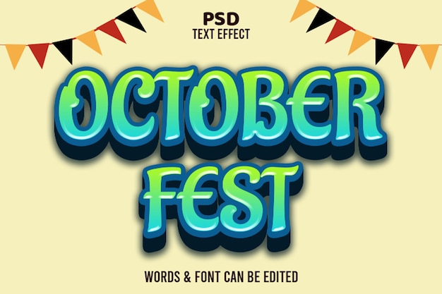 octubre fest_efecto de texto editable 3d emboss_style elegante