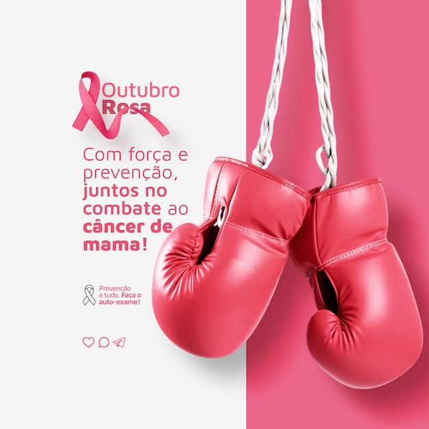 octubre rosa concepto rosa octubre cáncer de mama psd plantilla post