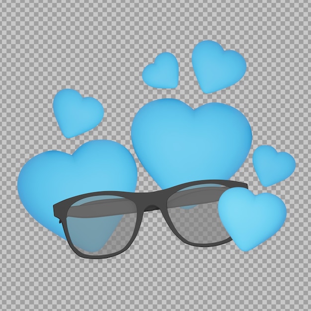 Óculos 3d com renderização do conceito do dia dos pais isolado