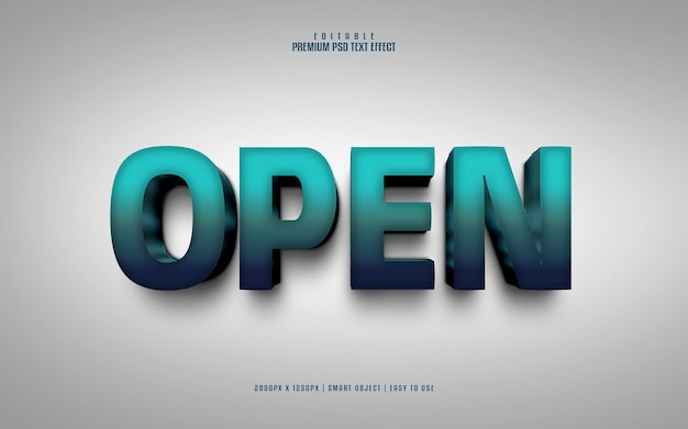 Öffnen Sie den bearbeitbaren 3D-Premium-PSD-Texteffekt