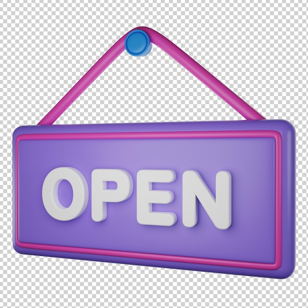 Öffnen Sie den Schilderspeicher 3D-Illustration