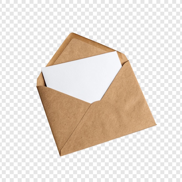 Öffnen Sie einen braunen Umschlag mit einem weißen Brief drin
