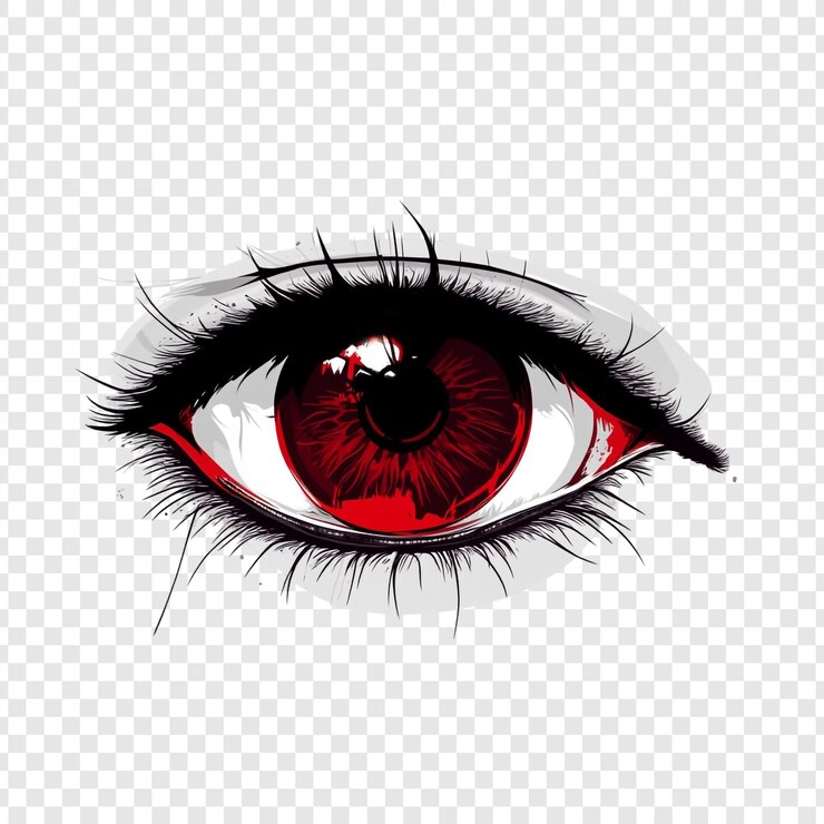 PSD oeil rouge intense