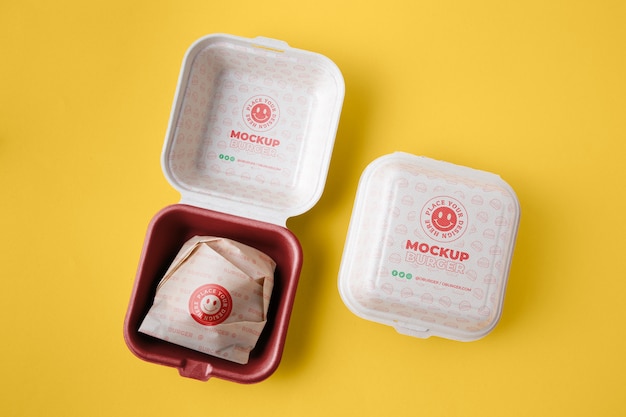 PSD Öko-burger-box-mockup-design