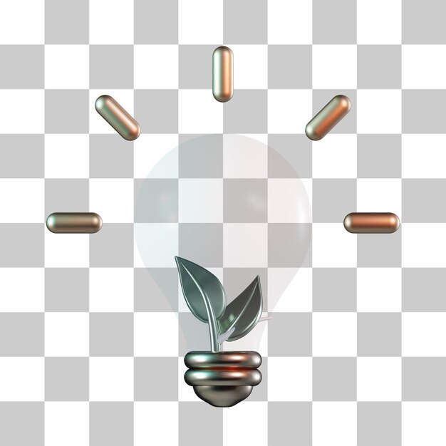 PSD Öko-glühbirne 3d-symbol
